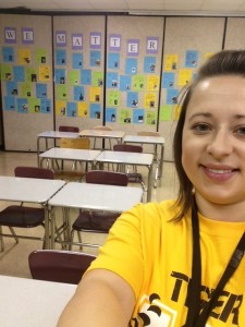 Selfie with my We Matter Wall at Joliet West High School in Illinois!